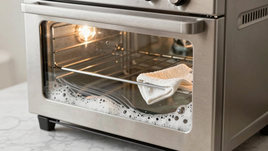 countertop oven rack and glass cleaning guide