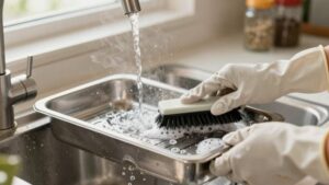 indoor grill grease tray cleaning guide