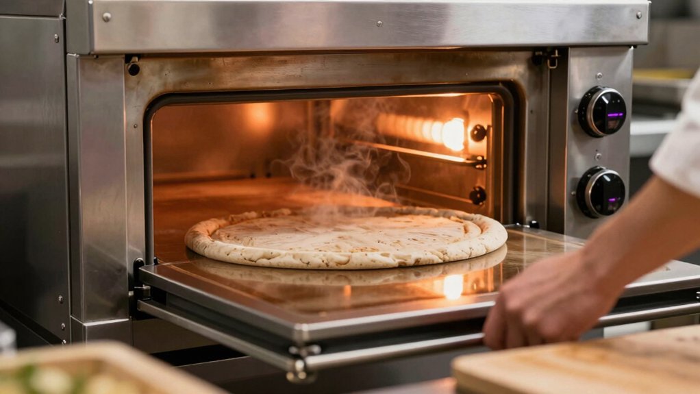 indoor pizza oven preheat cook stages