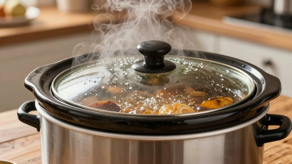 slow cooker lid lifting effect