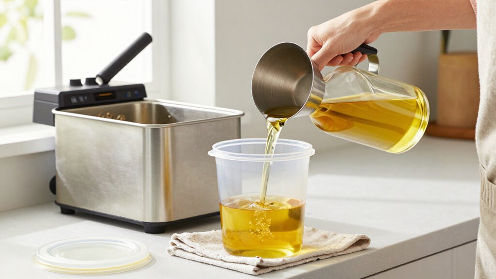 safely dispose fryer oil